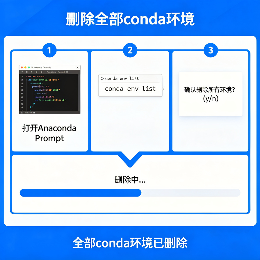 一键删除**所有**Anaconda虚拟环境（安全、干净、彻底）